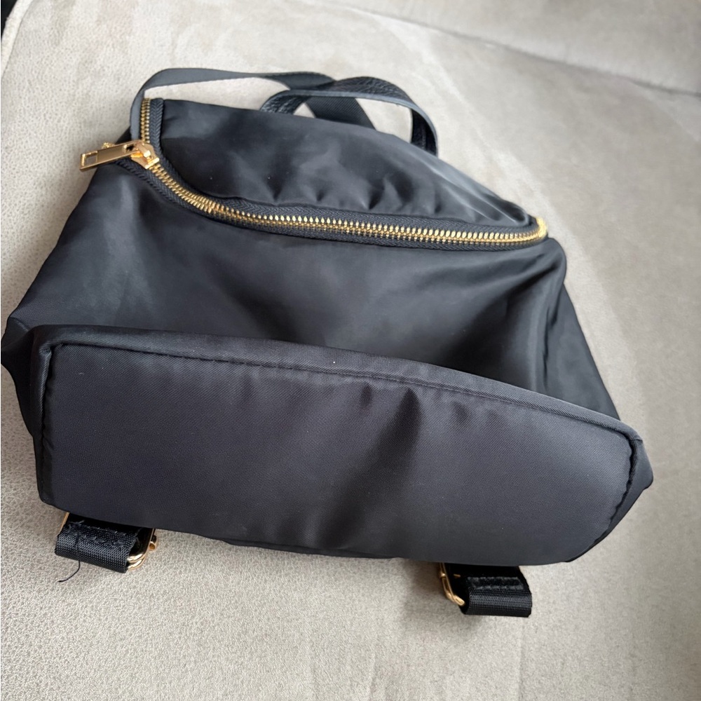 Black Nylon mini Backpack with Gold Zipper A NEW DAY - Picture 3 of 10